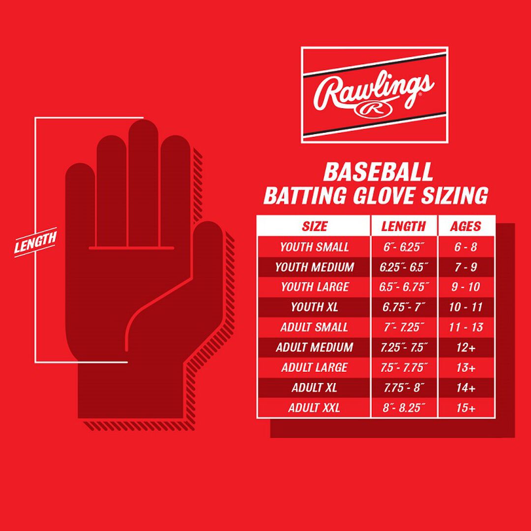 Rawlings Workhorse Batting Gloves Adult & Youth Sizes - Image 3