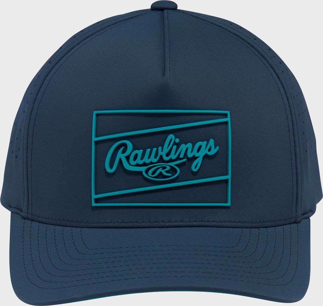 Rawlings Navy Laser Performance Patch Snapback Hat - Image 3