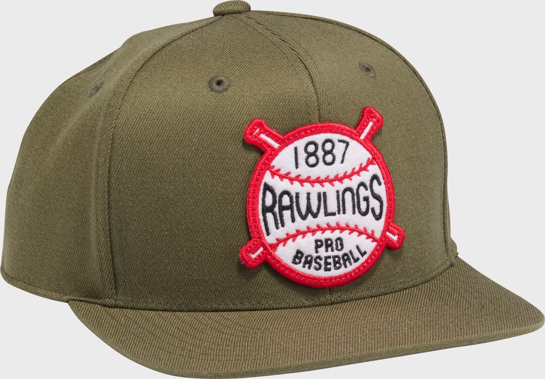 Rawlings Buck Green Vintage Flat Bill Snapback Hat - Image 3