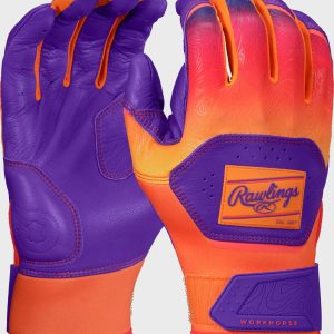 Rawlings Workhorse Purple/Orange Adult Fun Burst Batting Gloves